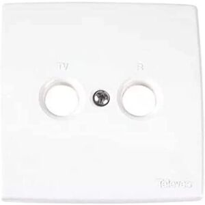 Piastra Bianca Televes con Connettori TV-R - Piastra Piastra Bianca Televes con Connettori TV-R - Piastra