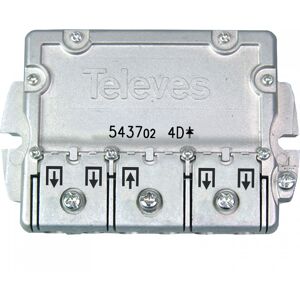 Divisore cavo Televes 543702 Acciaio Inox - 4 Vie, 5-2400 MHz Divisore cavo Televes 543702 Acciaio Inox - 4 Vie, 5-2400 MHz