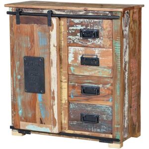 Aparador Multicolor de Madera Reciclada Giner y Colomer - 80x38x80 Aparador Multicolor de Madera Reciclada Giner y Colomer - 80x38x80
