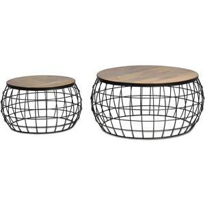 Mangopuusta ja metallista sohvapöydät Giner y Colomer - Luonnollinen ruskea - 36x76cm Mangopuusta ja metallista sohvapöydät Giner y Colomer - Luonnollinen ruskea - 36x76cm