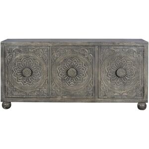 ALEXANDRA HOUSE LIVING Credenza - Bois de mangue, 3 portes, Gris - Publicité ALEXANDRA HOUSE LIVING Credenza - Bois de mangue, 3 portes, Gris - Publicité