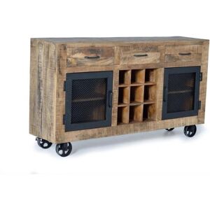 Mangovalkoinen Credenza Giner y Colomer - Teollinen Tyyli - 3 Vetolaatikkoa 2 Ovi Mangovalkoinen Credenza Giner y Colomer - Teollinen Tyyli - 3 Vetolaatikkoa 2 Ovi