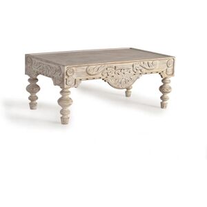 Table basse en bois de manguier blanc sculpté à la main - Table basse - Publicité Table basse en bois de manguier blanc sculpté à la main - Table basse - Publicité