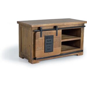 Szafka RTV z Mango z Metalowymi Detalami - 50x90x40 Szafka RTV z Mango z Metalowymi Detalami - 50x90x40