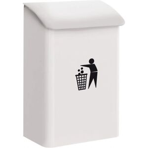 Arregui E6101 Wall-Mounted Waste Bin - 18L, White, Steel Arregui E6101 Wall-Mounted Waste Bin - 18L, White, Steel