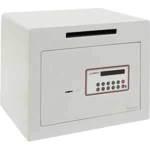 Arregui Cassaforte elettronica in acciaio bianco con chiave e codice - 27L Arregui Cassaforte elettronica in acciaio bianco con chiave e codice - 27L