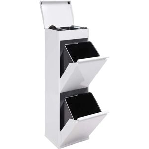 Arregui Steel Dual Trash Bin with Top Shelf - Indoor Waste Sorting Arregui Steel Dual Trash Bin with Top Shelf - Indoor Waste Sorting