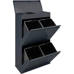 Arregui Cubo de basura y reciclaje de acero 4 cubos - Uso interior Arregui Cubo de basura y reciclaje de acero 4 cubos - Uso interior