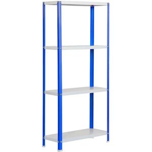 Étagère en métal Homeclassic - 4 niveaux, Bleu/Blanc, 1600x800x400mm - 100kg - Publicité Étagère en métal Homeclassic - 4 niveaux, Bleu/Blanc, 1600x800x400mm - 100kg - Publicité