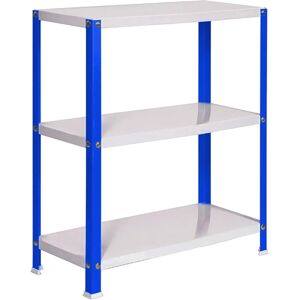 Estantería metálica Simonhome - Azul/Blanco - 3 estantes - 900x1000x400mm Estantería metálica Simonhome - Azul/Blanco - 3 estantes - 900x1000x400mm