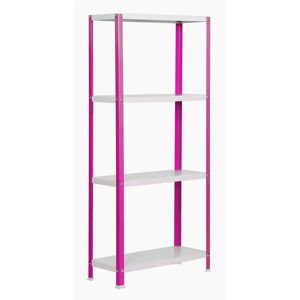 Estantería metálica Simonrack - 4 estantes - Rosa/Blanco - 160x100x40cm - Homeclassic Estantería metálica Simonrack - 4 estantes - Rosa/Blanco - 160x100x40cm - Homeclassic