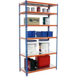 Scaffale in acciaio Simonrack - 6 mensole, 200kg ciascuna - Blu Scaffale in acciaio Simonrack - 6 mensole, 200kg ciascuna - Blu