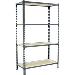 SimonRack Estantería Metálica 4 Estantes Gris/Madera - Estantería SimonRack Estantería Metálica 4 Estantes Gris/Madera - Estantería