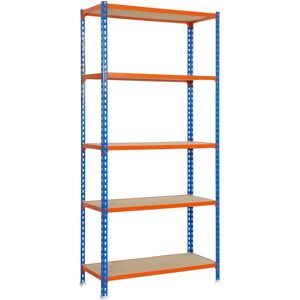 Simonrack Étagère Métallique - 5 Niveaux - Bleu/Orange - 120x50x200 cm - Publicité Simonrack Étagère Métallique - 5 Niveaux - Bleu/Orange - 120x50x200 cm - Publicité