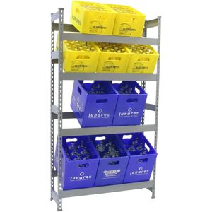 Étagère en Acier Simonrack - 4 Niveaux Gris - Rangement de Boissons - Publicité Étagère en Acier Simonrack - 4 Niveaux Gris - Rangement de Boissons - Publicité