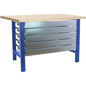 Plan de travail Simon Rack BT6L - Bleu/MDF - 5 tiroirs, 600kg - Publicité Plan de travail Simon Rack BT6L - Bleu/MDF - 5 tiroirs, 600kg - Publicité