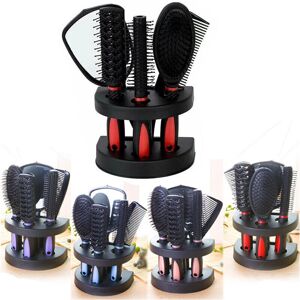 Ranpo Red 5pcs Hair Brush Set - Hair Styling & Makeup Tool Ranpo Red 5pcs Hair Brush Set - Hair Styling & Makeup Tool