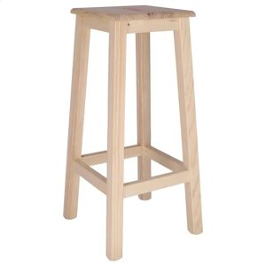 Mueblear Houten Hoger Vierkant Kruk - Natuurlijk - 32x32x70 cm Mueblear Houten Hoger Vierkant Kruk - Natuurlijk - 32x32x70 cm