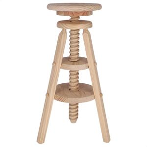 Mueblear - Draaibare Houten Hocker van Dennenhout - Natuurlijk Mueblear - Draaibare Houten Hocker van Dennenhout - Natuurlijk