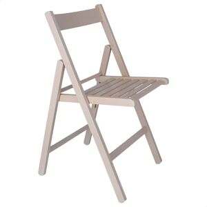 Chaise Pliable en Bois de Hêtre Blanc - 43x47x79cm - Mueblear - Publicité Chaise Pliable en Bois de Hêtre Blanc - 43x47x79cm - Mueblear - Publicité