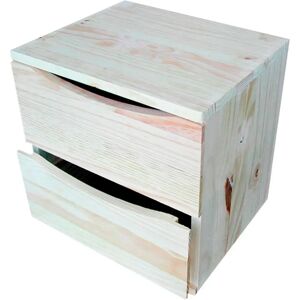 Mueblear - Cassetti in legno massiccio di pino 36x30x36 cm - 2 cassetti - Naturale Mueblear - Cassetti in legno massiccio di pino 36x30x36 cm - 2 cassetti - Naturale