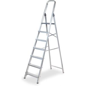 Escalera de aluminio EDM 7 peldaños - Escalera, 50x11x218cm Escalera de aluminio EDM 7 peldaños - Escalera, 50x11x218cm