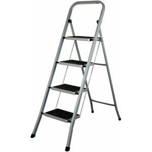 Escalera plegable de 4 peldaños EDM - Plataforma antideslizante - Sistema de seguridad antiapertura - 150kg máx - 47x89x128cm Escalera plegable de 4 peldaños EDM - Plataforma antideslizante - Sistema de seguridad antiapertura - 150kg máx - 47x89x128cm
