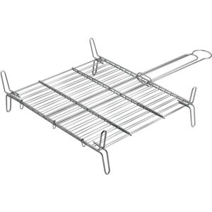 Edm 25 x 25 cm Chrom Doppelgrill für Barbecue Edm 25 x 25 cm Chrom Doppelgrill für Barbecue