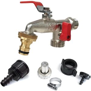 AQUA CONTROL Grifo de jardín - Doble salida, Conector y adaptador AQUA CONTROL Grifo de jardín - Doble salida, Conector y adaptador
