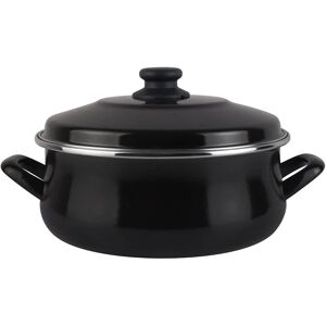 Casseruola Nera 20cm Acciaio Smaltato Induzione - Pentole Casseruola Nera 20cm Acciaio Smaltato Induzione - Pentole