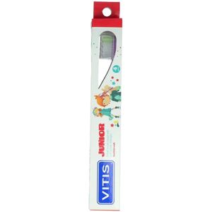 Vitis Junior Tandenborstel - Zachte borstelharen, Assortiment kleuren, Voor kinderen 6+ jaar Vitis Junior Tandenborstel - Zachte borstelharen, Assortiment kleuren, Voor kinderen 6+ jaar
