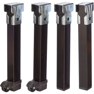 Patas de cama de acero IMEX EL ZORRO - 25cm, 30x30mm, Negro - Patas de cama Patas de cama de acero IMEX EL ZORRO - 25cm, 30x30mm, Negro - Patas de cama