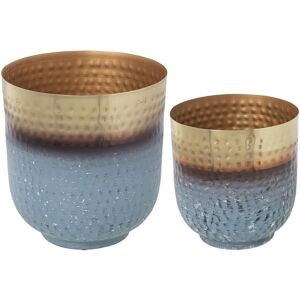 Alexandra House Living Golden Celeste Metal Planters - Decoration Alexandra House Living Golden Celeste Metal Planters - Decoration