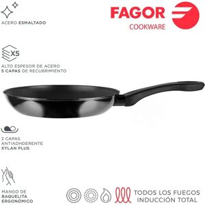 FAGOR Indutherm Padella in acciaio smaltato nero - 26cm FAGOR Indutherm Padella in acciaio smaltato nero - 26cm