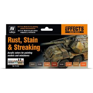 Vallejo Model Color Set - Weathering Rust & Streaking - Acrylic Miniature Paint Vallejo Model Color Set - Weathering Rust & Streaking - Acrylic Miniature Paint