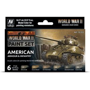 Set de pinturas acrílicas Vallejo 70203 - Armadura e infantería estadounidenses WWII Set de pinturas acrílicas Vallejo 70203 - Armadura e infantería estadounidenses WWII