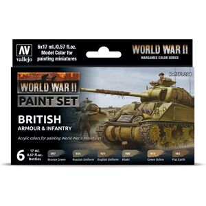 Vallejo 70204 Acrylic Paint - Model Color Set - WWII British Armour & Infantry Vallejo 70204 Acrylic Paint - Model Color Set - WWII British Armour & Infantry