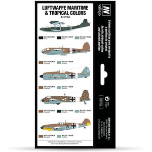 Vallejo Model Air Luftwaffe Maritime Tropical 17ml - Acrylic Paint Set Vallejo Model Air Luftwaffe Maritime Tropical 17ml - Acrylic Paint Set