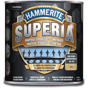 Hammerite Superia Esmalte Antioxidante Mate Gris Oscuro - 2,5L Hammerite Superia Esmalte Antioxidante Mate Gris Oscuro - 2,5L