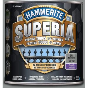 Hammerite Superia - Esmalte antioxidante al agua Gris satinado 2,5L - Pintura Hammerite Superia - Esmalte antioxidante al agua Gris satinado 2,5L - Pintura