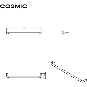 Cosmic - Handdoekhouder 60 cm zwart mat - Badkameraccessoire Cosmic - Handdoekhouder 60 cm zwart mat - Badkameraccessoire