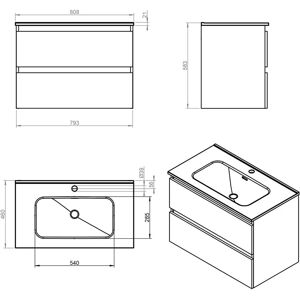 Cosmic Bbest Walnuss Badezimmer Schrank - 2 Schubladen, 80cm Cosmic Bbest Walnuss Badezimmer Schrank - 2 Schubladen, 80cm