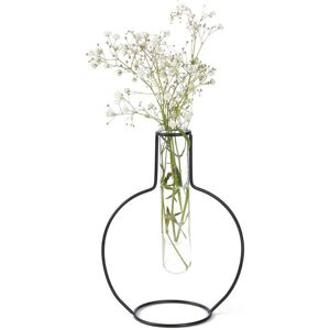 Vaso redondo de silhueta preta Balvi - Decoração em vidro e metal Vaso redondo de silhueta preta Balvi - Decoração em vidro e metal
