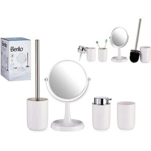 Berilo Bath Set White Polypropylene - Bathroom Set Berilo Bath Set White Polypropylene - Bathroom Set