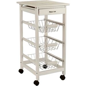 Bigbuy Kinvara Gemüsetrolley - 3-stöckig Stand - Weißes Metall Kiefer - 37x76x37cm Bigbuy Kinvara Gemüsetrolley - 3-stöckig Stand - Weißes Metall Kiefer - 37x76x37cm