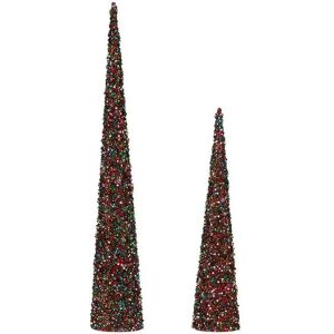 Krist+ Blue Fuchsia Sequin Christmas Cones - Christmas Decorations Krist+ Blue Fuchsia Sequin Christmas Cones - Christmas Decorations