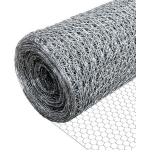 VOUNOT Galvanized Chicken Wire Mesh - 13mm Hex Mesh, 1x25m - Animal Fence VOUNOT Galvanized Chicken Wire Mesh - 13mm Hex Mesh, 1x25m - Animal Fence