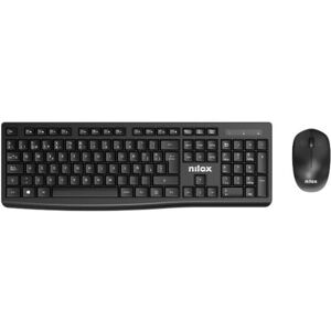 Nilox NXKMWE012 Trådlös tangentbord och mus - Svart Nilox NXKMWE012 Trådlös tangentbord och mus - Svart