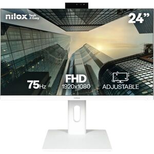 Nilox NXM24REGWEB01W Moniteur IPS 23,8 pouces - Réglable, Webcam - Publicité Nilox NXM24REGWEB01W Moniteur IPS 23,8 pouces - Réglable, Webcam - Publicité