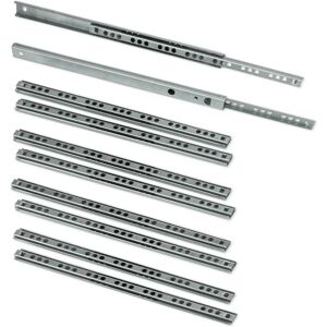 EMUCA Corrediças para gavetas - 5 pares, 17mm, 246mm, Zincado EMUCA Corrediças para gavetas - 5 pares, 17mm, 246mm, Zincado